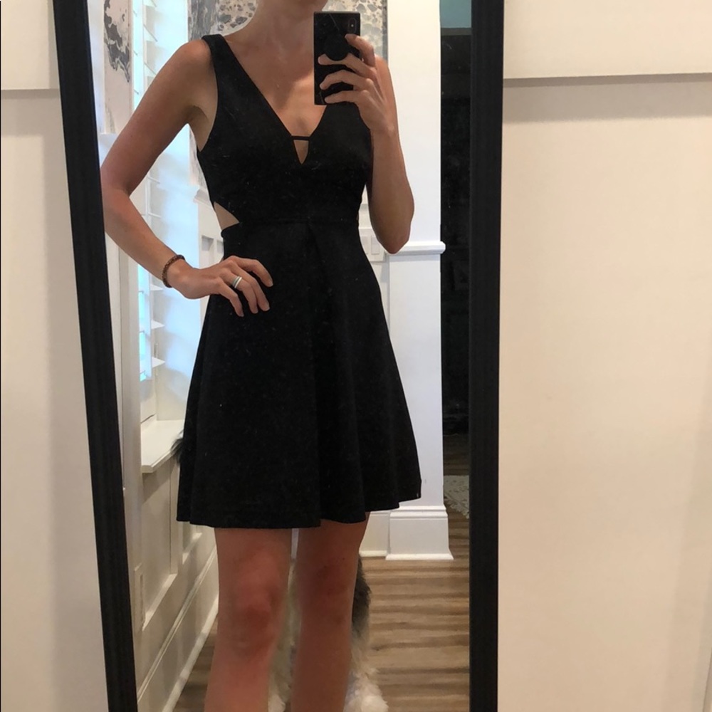 Express cutout black dress